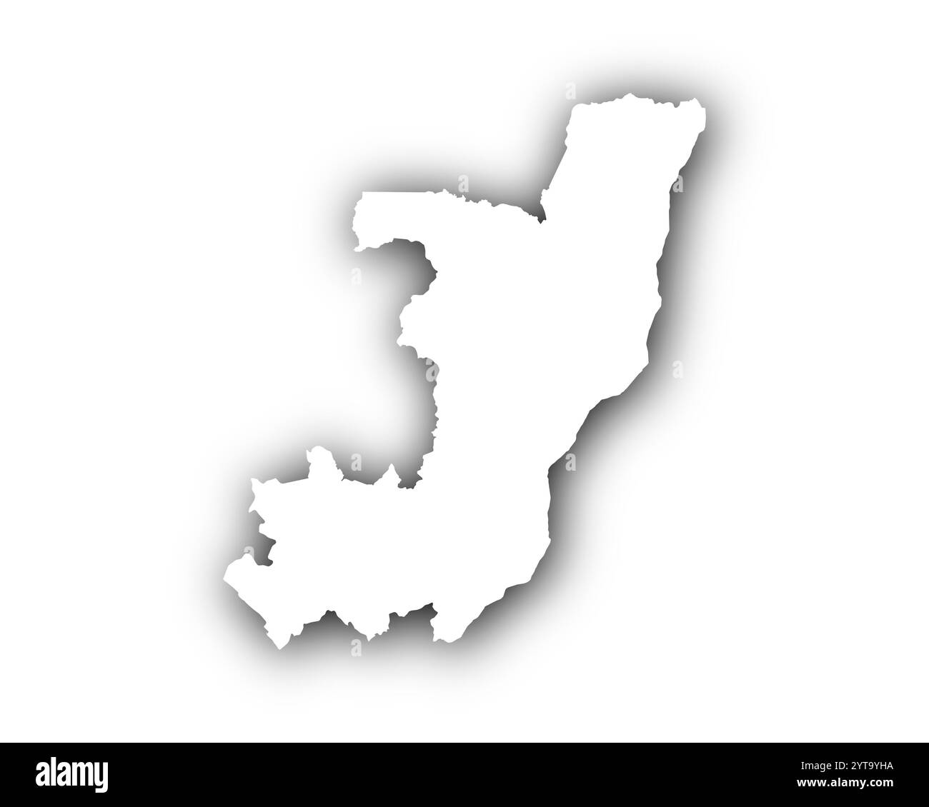 Mappa del Congo con ombre Foto Stock