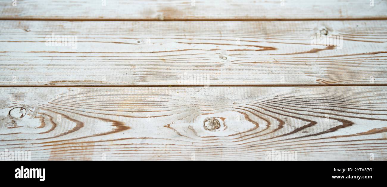 Tavole di legno di colore bianco. Fondo in legno con pannelli orizzontali. Foto Stock