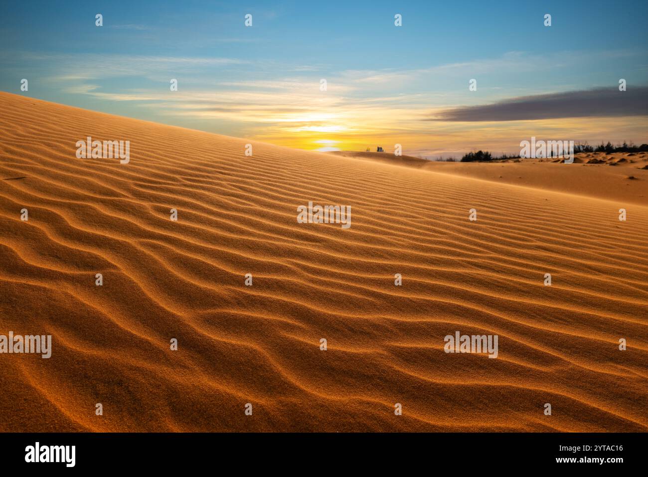 Scenario delle dune di sabbia rossa situato a Mui ne in Vietnam Foto Stock