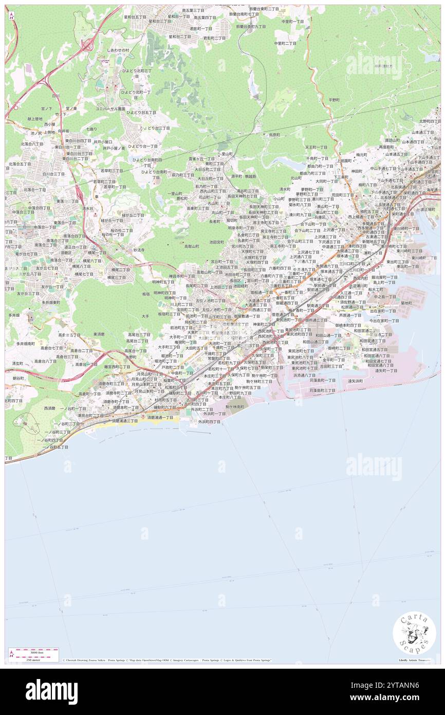 Oyashikidori, K?Be Shi, JP, Japan, Hy?go, N 34 39' 32'', N 135 8' 23'', MAP, Cartascapes Map pubblicata nel 2024. Esplora Cartascapes, una mappa che rivela i diversi paesaggi, culture ed ecosistemi della Terra. Viaggia attraverso il tempo e lo spazio, scoprendo l'interconnessione del passato, del presente e del futuro del nostro pianeta. Foto Stock