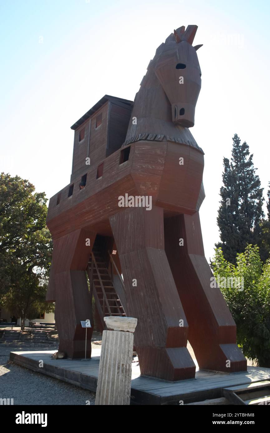 Il cavallo di Troia di legno ad Ankershagen, Türkiye Foto Stock