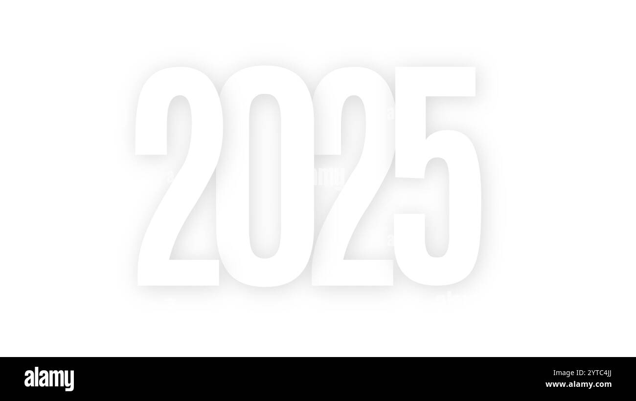 Biglietto di auguri in carta con testo 2025. Stile Origami, illustrazione vettoriale Illustrazione Vettoriale