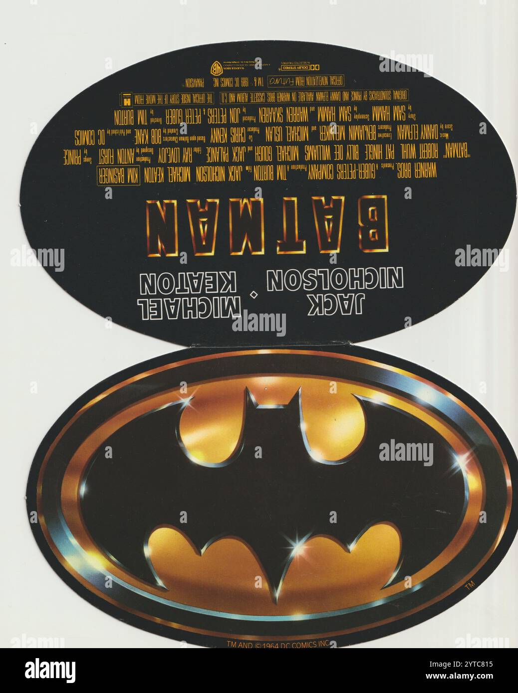 Logo Batman (Warner Bros., 1989). Interpretato da Michael Keaton, Jack Nicholson, Kim Basinger. Foto Stock