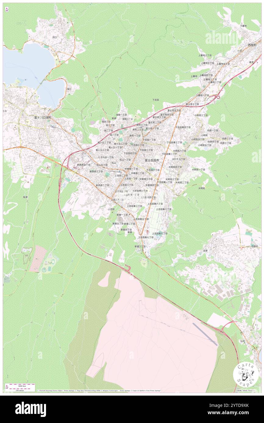 Kamiyoshida, Fuji-yoshida Shi, JP, Giappone, Yamanashi, N 35 28' 31'', N 138 48' 0'', MAP, Cartascapes Map pubblicata nel 2024. Esplora Cartascapes, una mappa che rivela i diversi paesaggi, culture ed ecosistemi della Terra. Viaggia attraverso il tempo e lo spazio, scoprendo l'interconnessione del passato, del presente e del futuro del nostro pianeta. Foto Stock