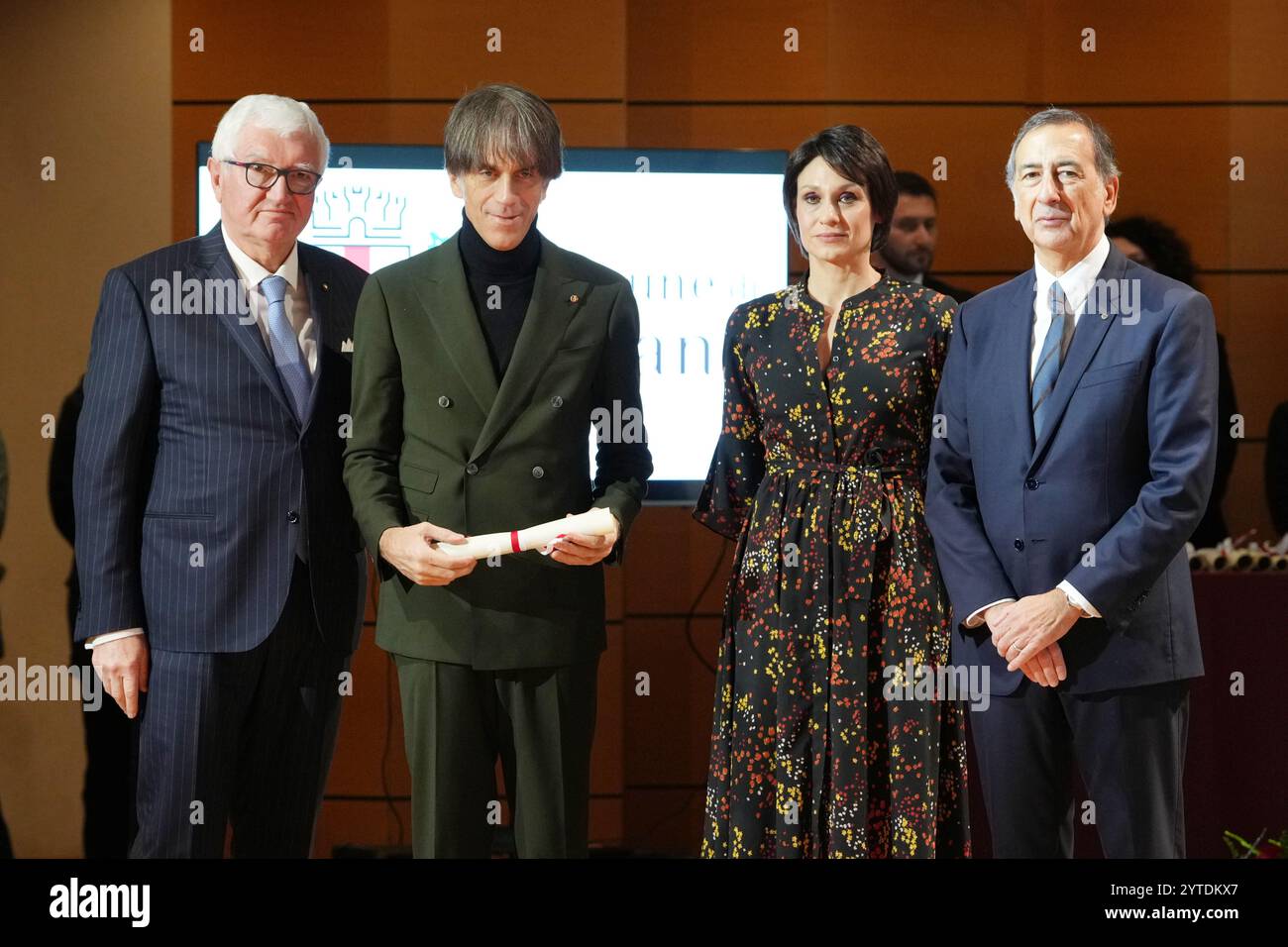 Milano, Italia. 7 dicembre 2024. Davide Oldani durante la cerimonia di premiazione dell'ambrogini d'oro Milano, 02 dicembre 2024 (foto di Gian Mattia D'Alberto/LaPresse) crediti: LaPresse/Alamy Live News Foto Stock