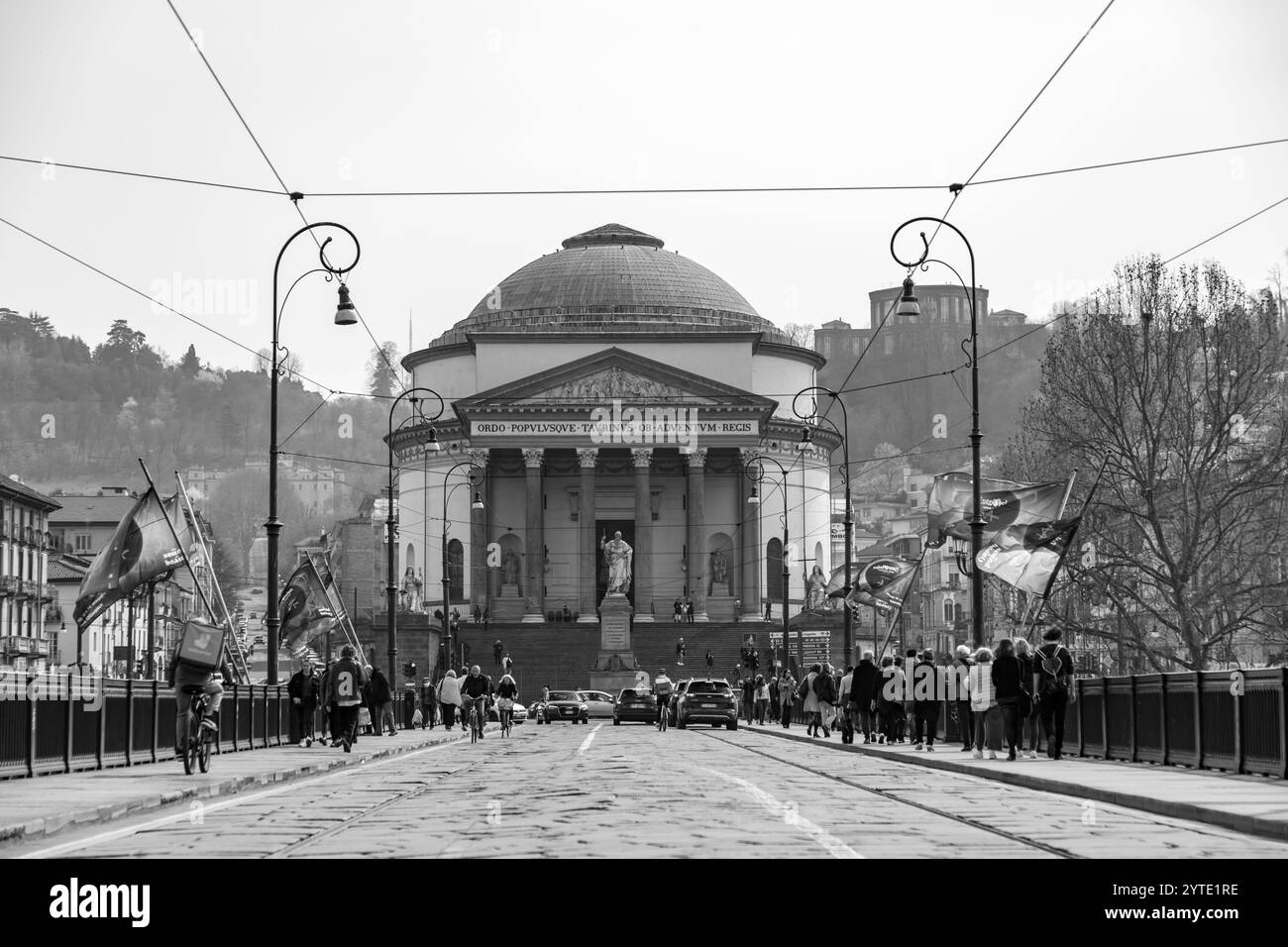Torino - 27 marzo 2022: La chiesa della Gran madre di Dio è una chiesa in stile neoclassico situata sulla riva occidentale del fiume po, di fronte al po Foto Stock