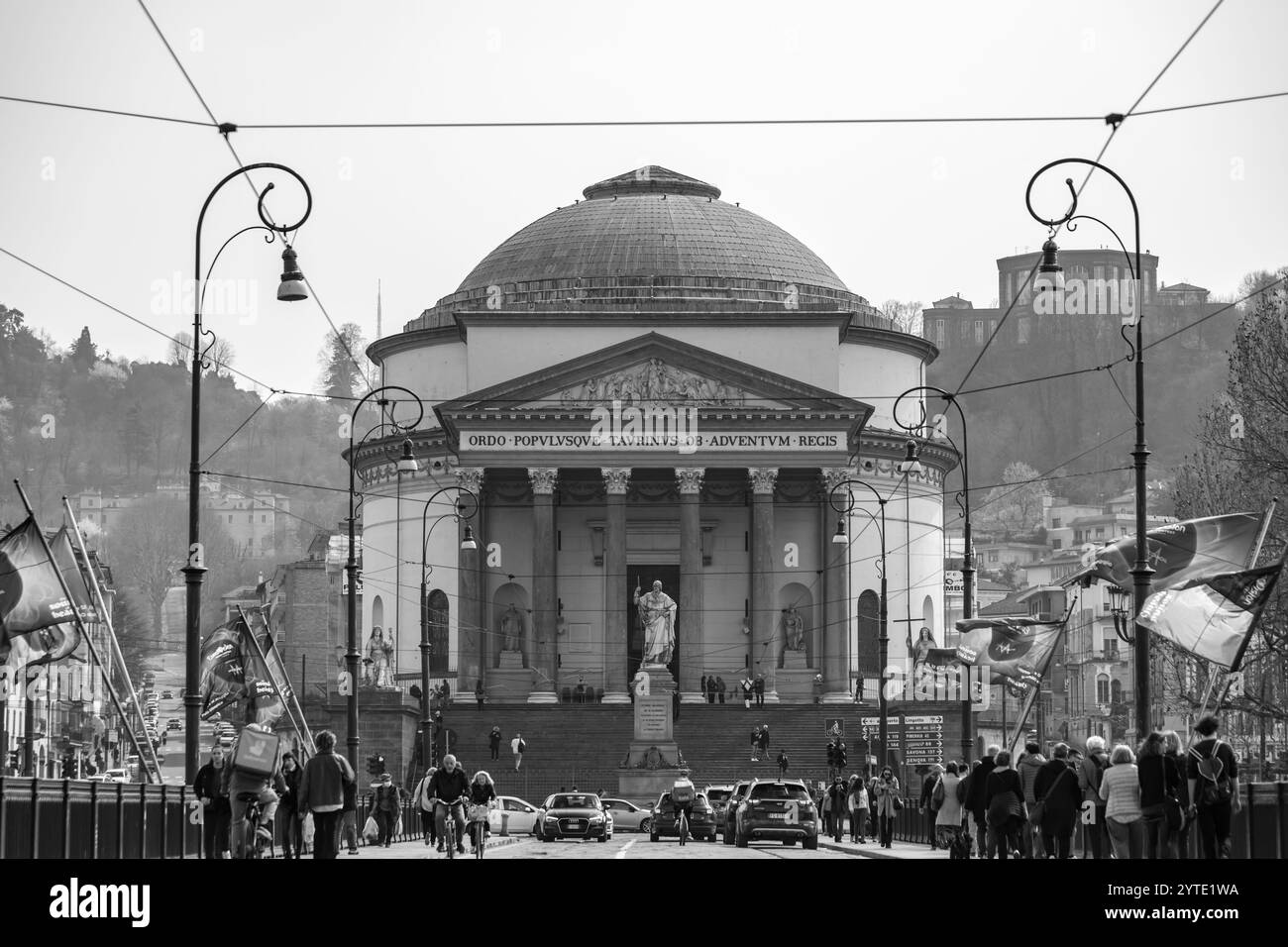 Torino - 27 marzo 2022: La chiesa della Gran madre di Dio è una chiesa in stile neoclassico situata sulla riva occidentale del fiume po, di fronte al po Foto Stock