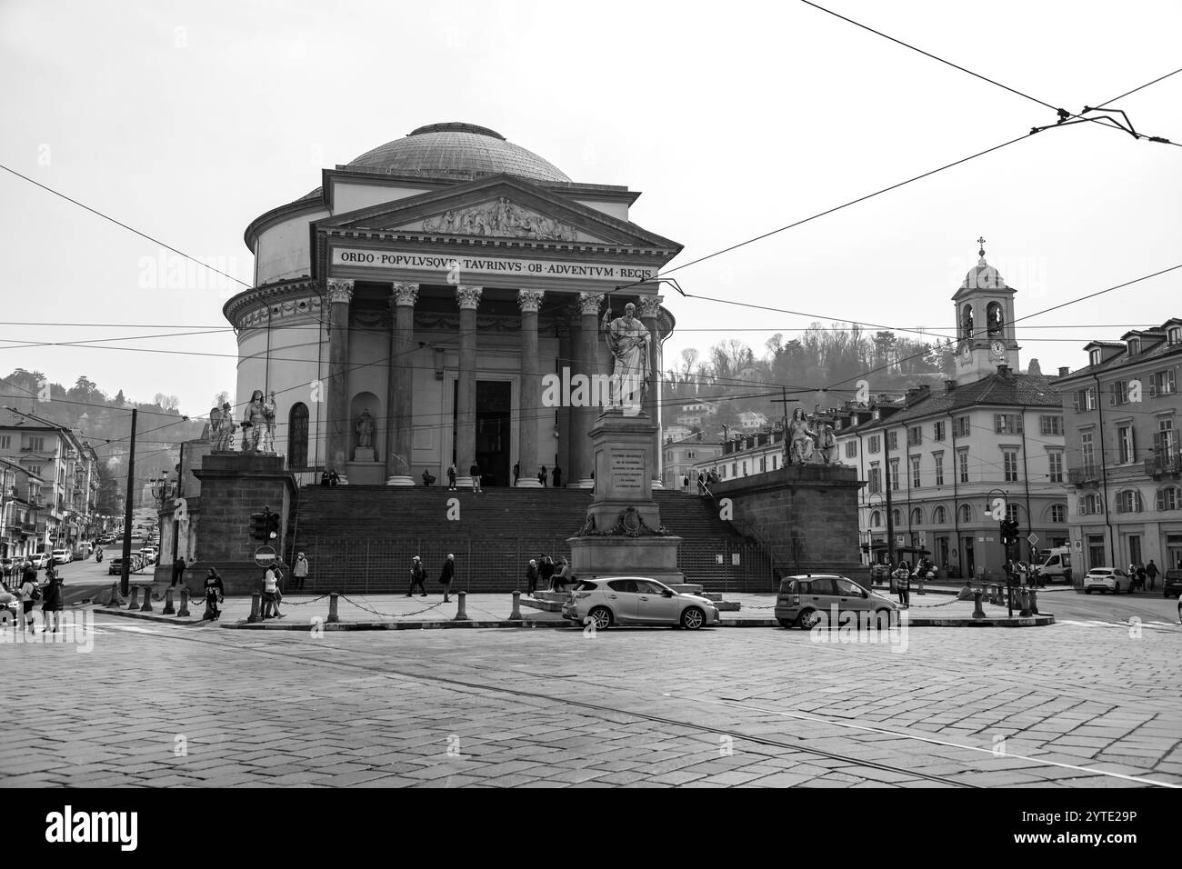 Torino - 27 marzo 2022: La chiesa della Gran madre di Dio è una chiesa in stile neoclassico situata sulla riva occidentale del fiume po, di fronte al po Foto Stock