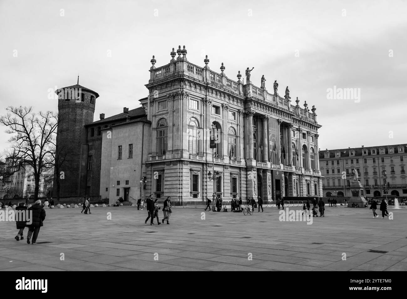 Torino, 27 marzo 2022: Palazzo Madama e Casaforte degli Acaja è un palazzo torinese. Situato in Piazza Castello. Foto Stock