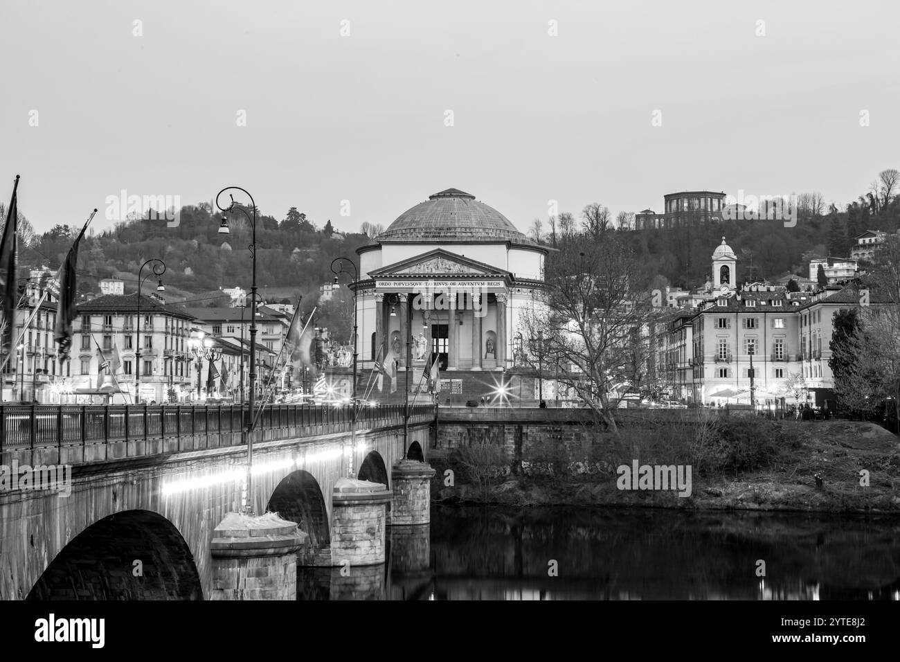 Torino - 27 marzo 2022: La chiesa della Gran madre di Dio è una chiesa in stile neoclassico situata sulla riva occidentale del fiume po, di fronte al po Foto Stock