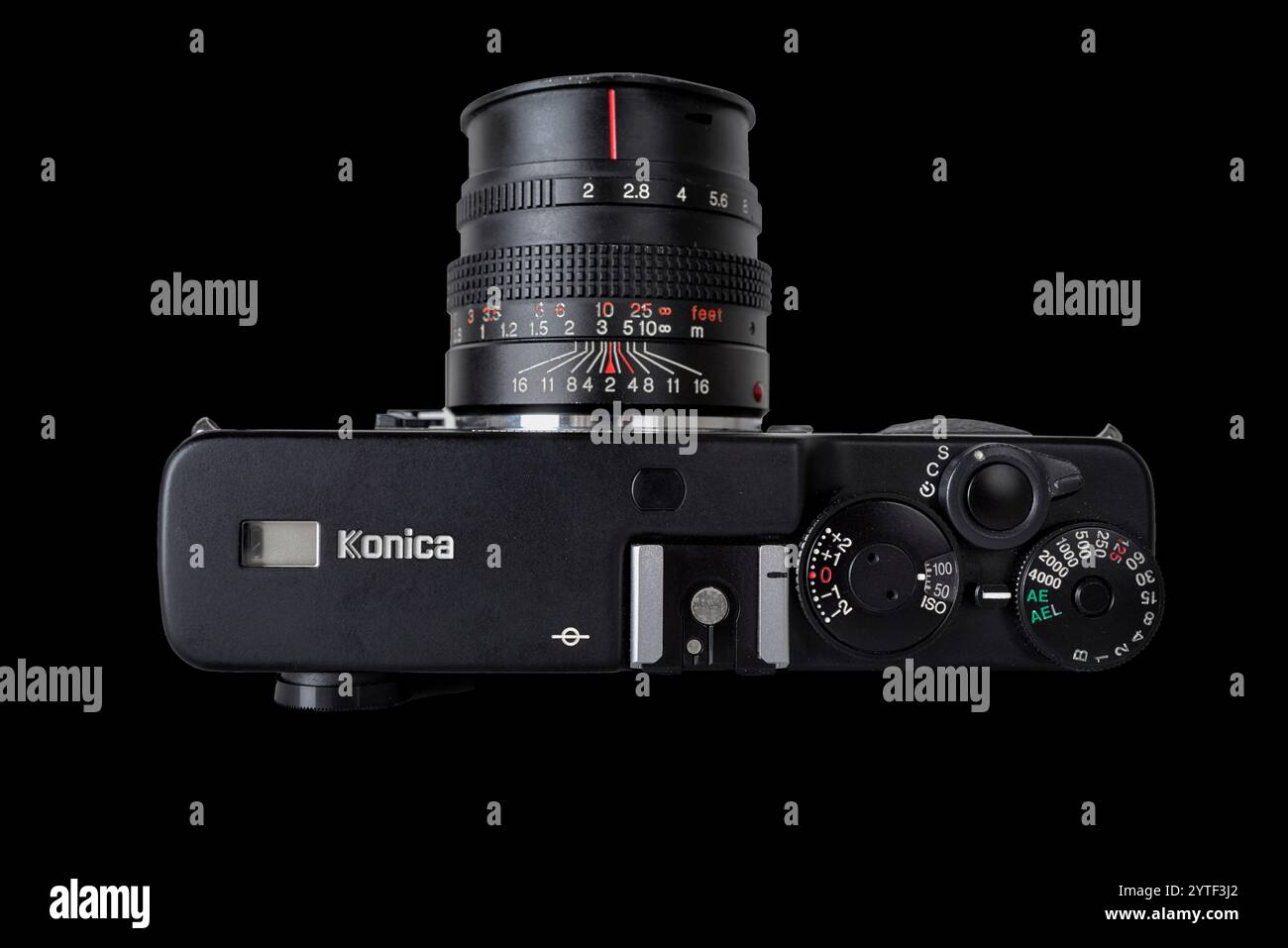 Telecamera a telemetro, Konica Hexar RF, telecamera a film classico giapponese, Foto Stock