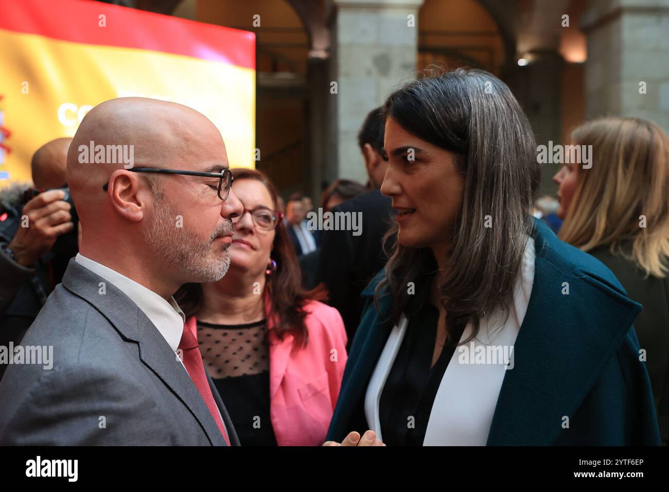 Madrid, 12/03/2024. Ufficio postale di Royal. Celebrazione della giornata della Costituzione presso la sede CAM presieduta da Isabel Díaz Ayuso. Foto: Jaime García. ARCHDC. Crediti: Album / Archivo ABC / Jaime García Foto Stock