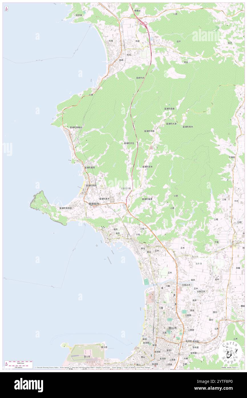 Tomiuracho-fukana, Minamib's Shi, JP, Giappone, Chiba, N 35 2' 40'', N 139 50' 58'', MAP, Cartascapes Map pubblicata nel 2024. Esplora Cartascapes, una mappa che rivela i diversi paesaggi, culture ed ecosistemi della Terra. Viaggia attraverso il tempo e lo spazio, scoprendo l'interconnessione del passato, del presente e del futuro del nostro pianeta. Foto Stock