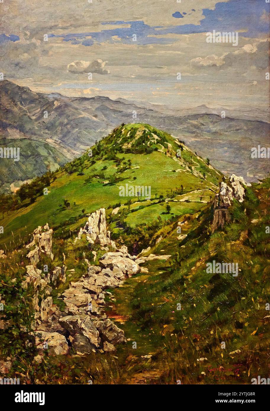 Prealpi bergamasche - olio su tela - Filippo Carcano - 1888 - Milano, gallerie d'Italia, Collezione intesa Sanpaolo Foto Stock