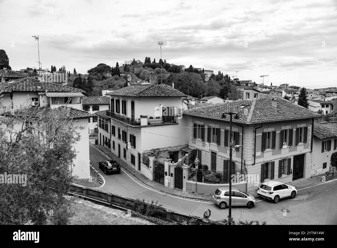 Firenze, Italia - 5 aprile 2022: Architettura tipica e vista sulla strada a Firenze, Toscana, Italia. Foto Stock