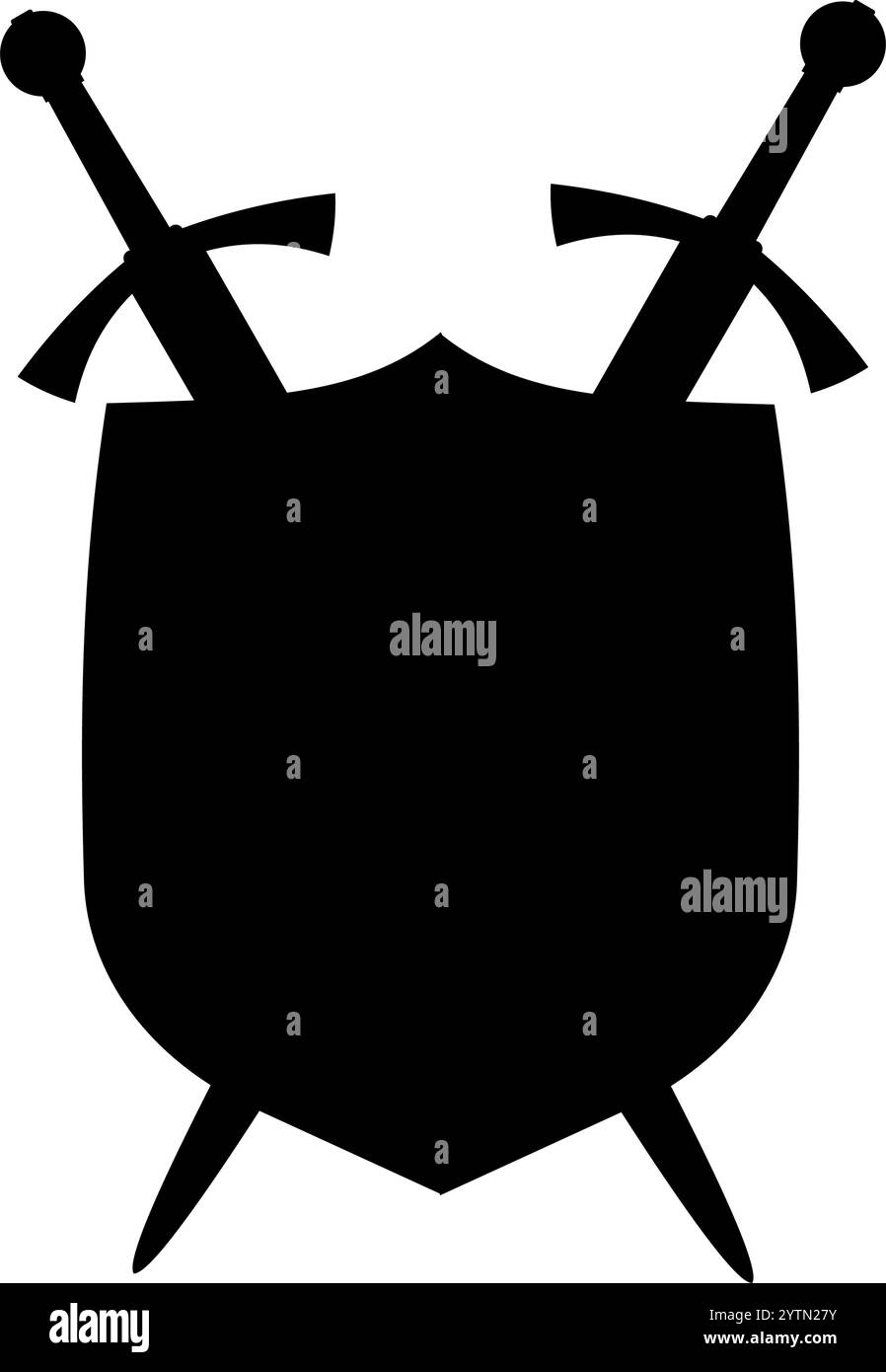 immagine vettoriale spada e schermo Illustrazione Vettoriale