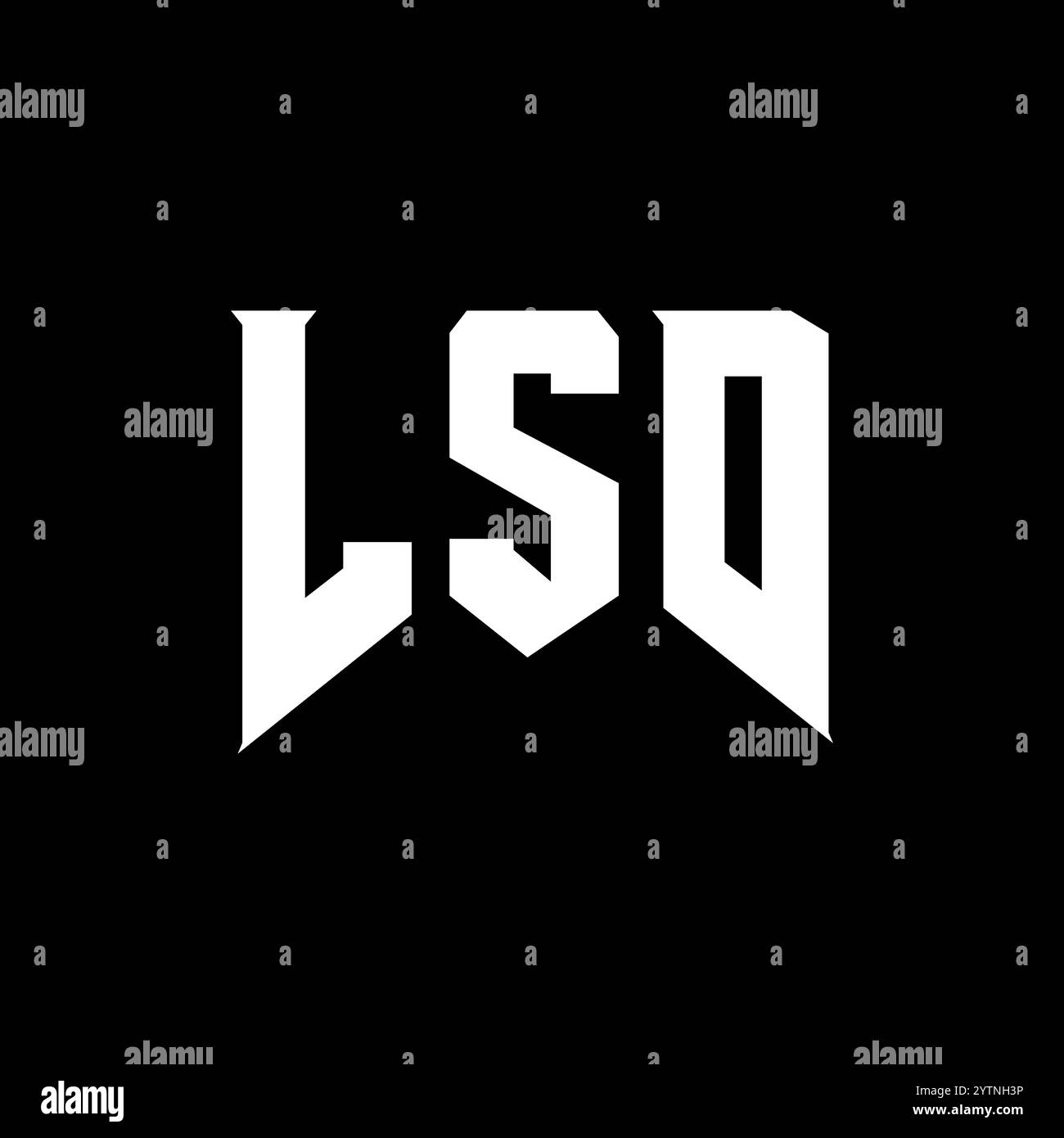 LSD Letter Logo design per l'azienda tecnologica. Combinazione di colori bianco e nero con logo LSD. Logo LSD, vettore LSD, design LSD, icona LSD, alph LSD Illustrazione Vettoriale