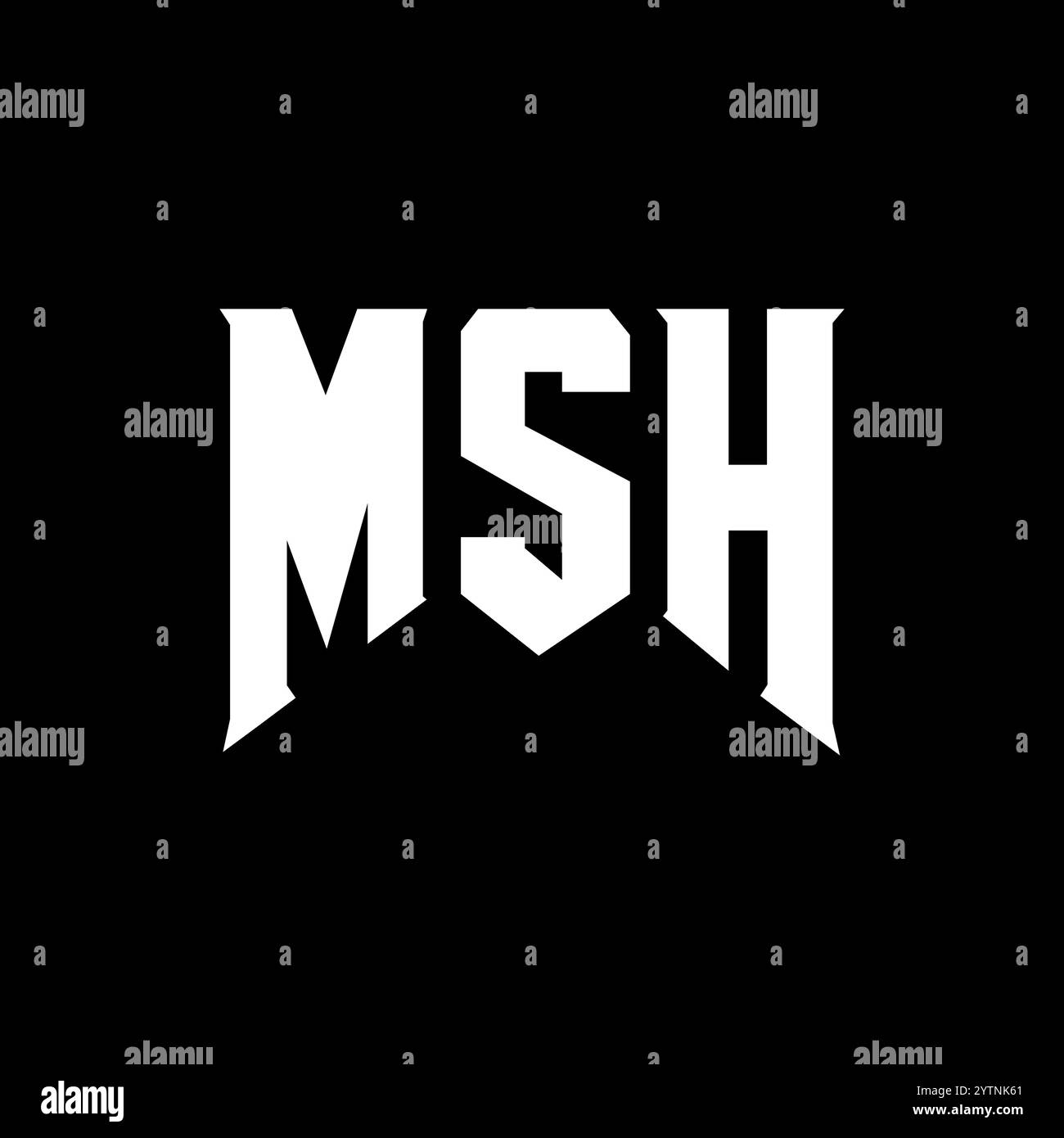 Logo MSH Letter per l'azienda tecnologica. Combinazione di colori bianco e nero con logo MSH. Logo MSH, vettore MSH, design MSH, icona MSH, MSH alph Illustrazione Vettoriale