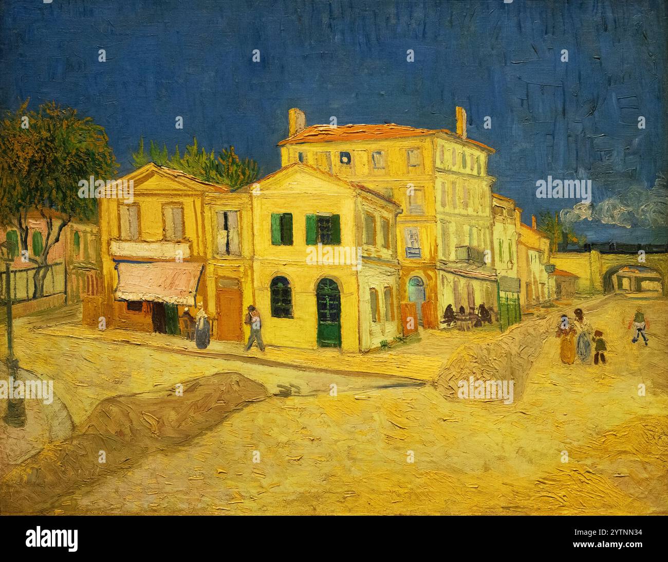 Il dipinto della Casa gialla Van Gogh 1888; la Casa gialla (la strada), il dipinto ad olio post-impressionista di Vincent Van Gogh, dipinti del XIX secolo Foto Stock