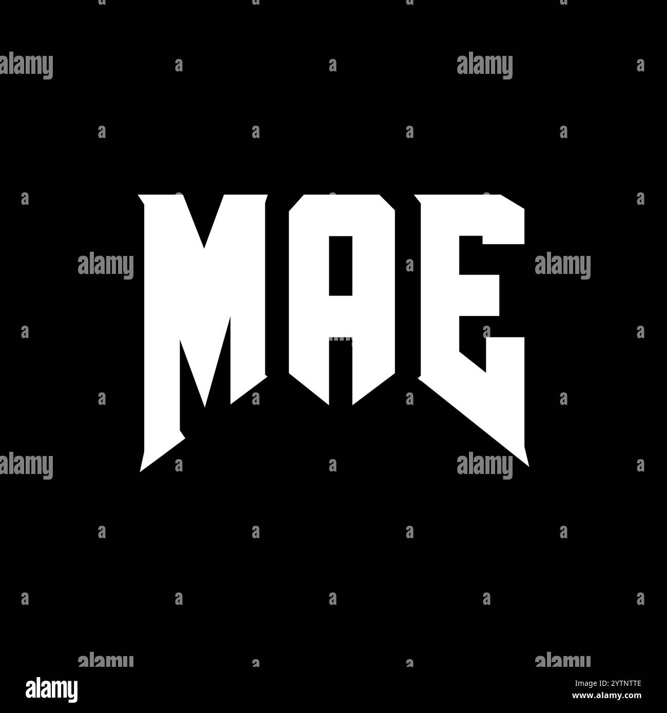 Design del logo MAE Letter per l'azienda tecnologica. Combinazione di colori bianco e nero con logo MAE. MAE logo, MAE Vector, MAE design, MAE Icon, MAE alph Illustrazione Vettoriale