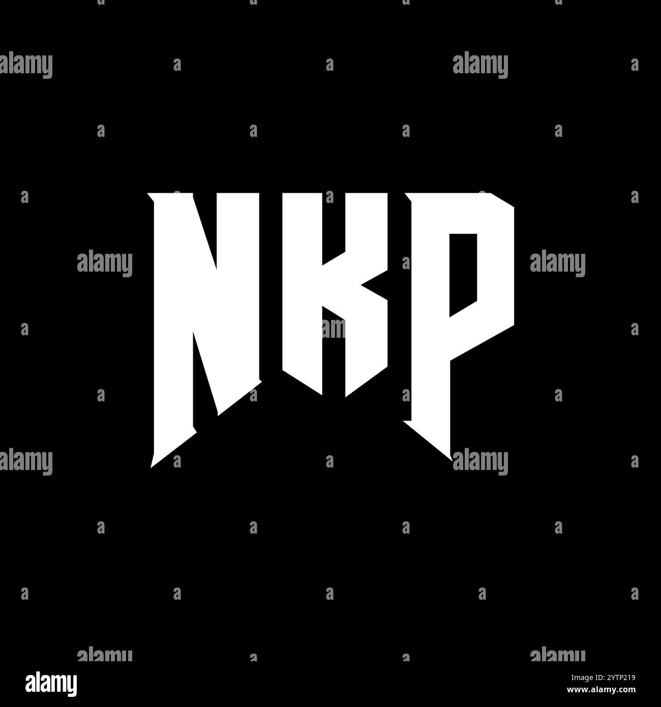 Design del logo NKP Letter per l'azienda tecnologica. Combinazione di colori bianco e nero con logo NKP. Logo NKP, vettore NKP, design NKP, icona NKP, alph NKP Illustrazione Vettoriale