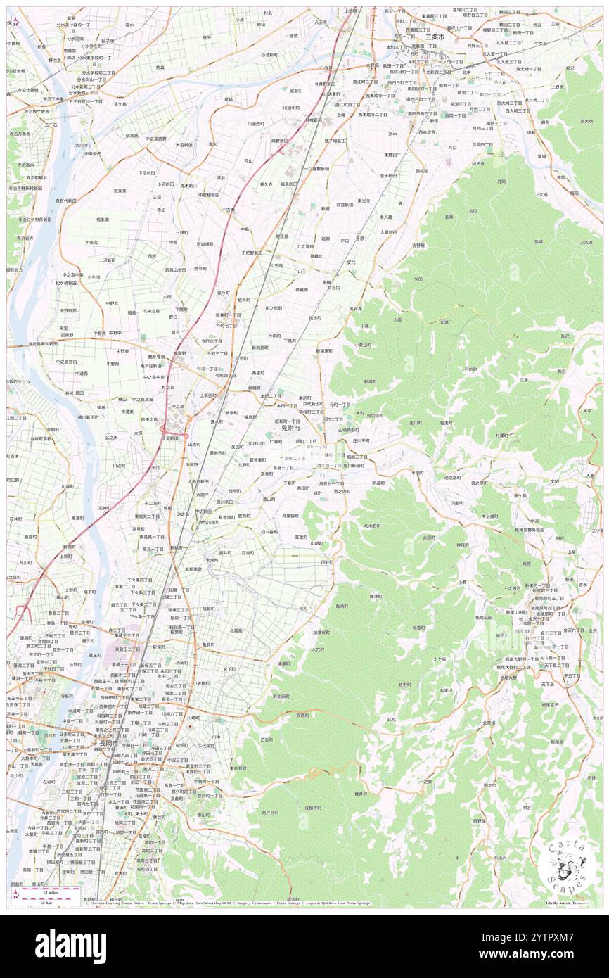 Niigata-Ken, JP, Giappone, Niigata, N 37 31' 24''', N 138 55' 2'', MAP, Cartascapes Map pubblicata nel 2024. Esplora Cartascapes, una mappa che rivela i diversi paesaggi, culture ed ecosistemi della Terra. Viaggia attraverso il tempo e lo spazio, scoprendo l'interconnessione del passato, del presente e del futuro del nostro pianeta. Foto Stock