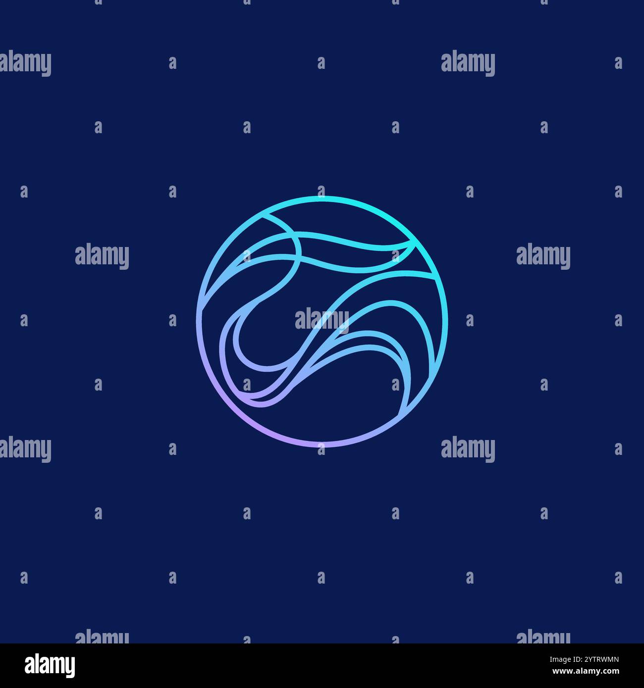 Design astratto del logo Wave Line. icona dell'oceano Illustrazione Vettoriale