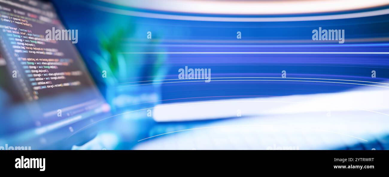 Sviluppo del concetto di programmazione e codifica nel settore della tecnologia digitale Foto Stock