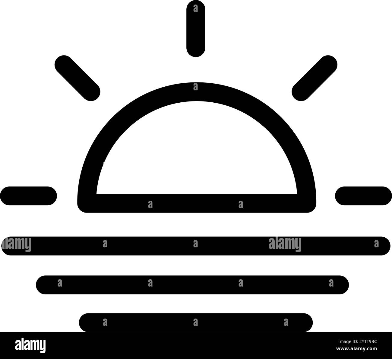 Simbolo icona tramonto - icona previsione meteo pulita e moderna Illustrazione Vettoriale