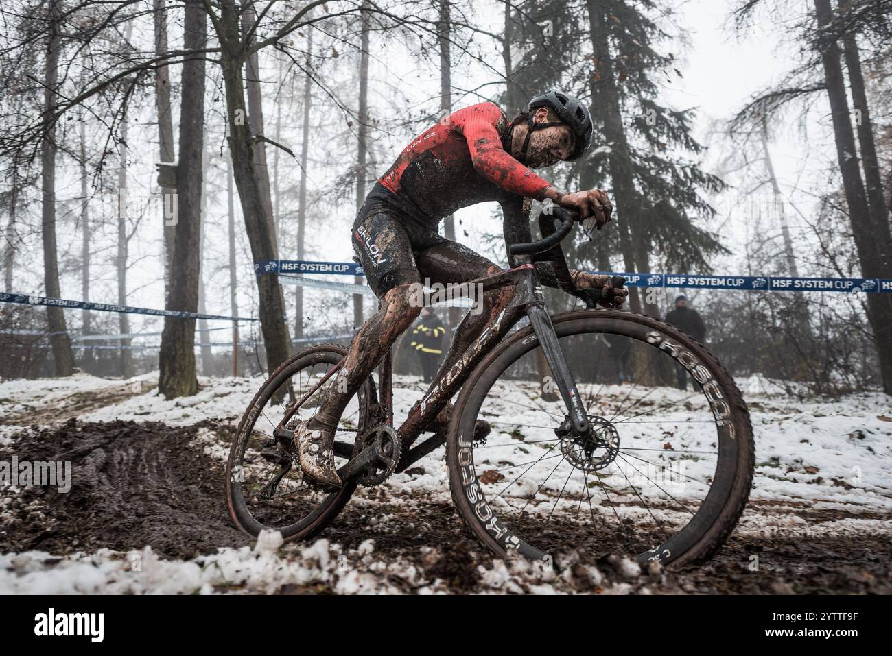 HSF SYSTEM CUP 2024, coppa ceca in ciclocross, UCI C2, ciclocross, Vaclav Jezek in azione, il 7 dicembre 2024, Unicov, Repubblica Ceca. (Foto CTK/Jan Foto Stock