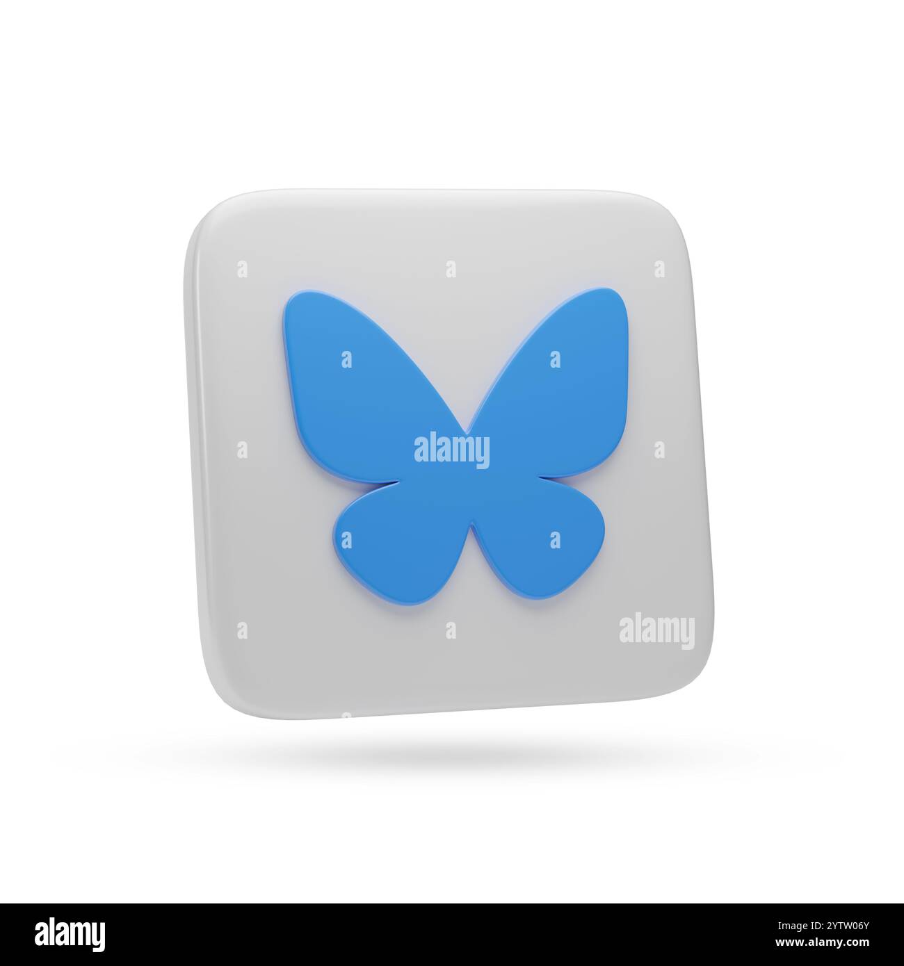 Buenos Aires, Argentina - 18 novembre 2024: Logo Bluesky in tre dimensioni isolato su sfondo bianco. illustrazione 3d. Foto Stock