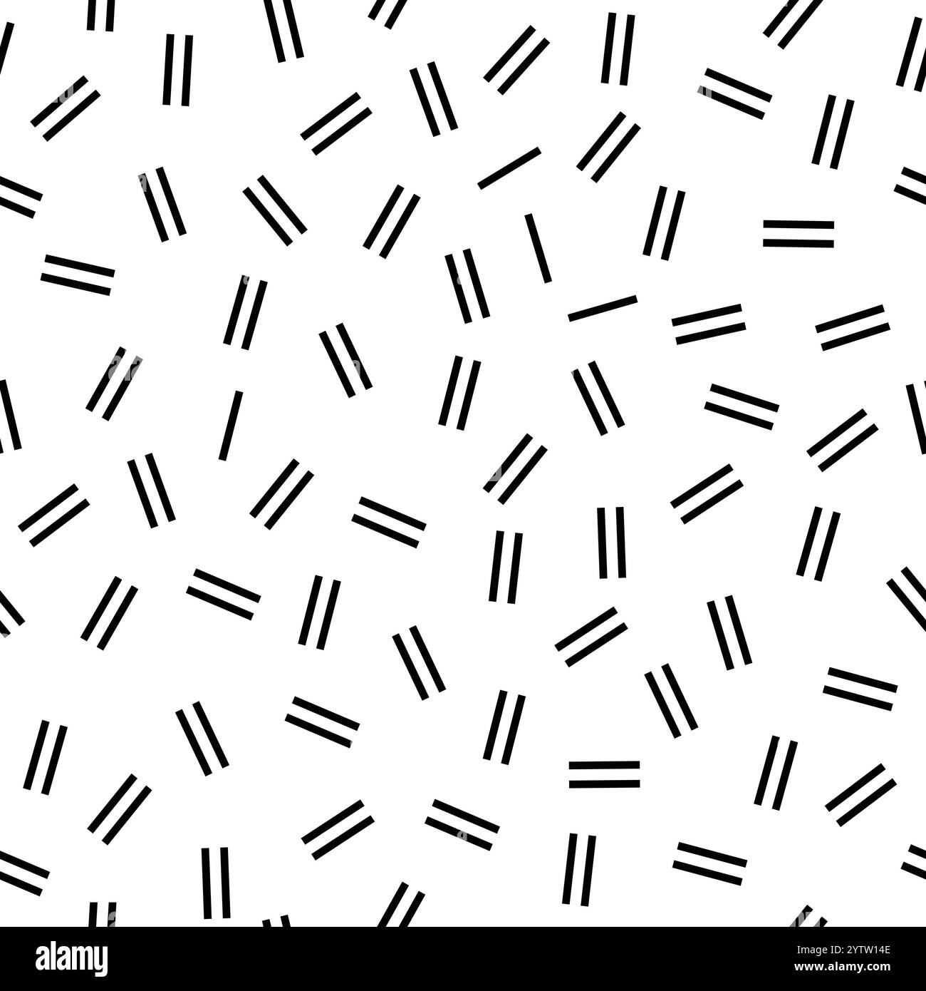 Motivo senza cuciture con forme geometriche semplici, in particolare coppie di linee parallele, disposte dinamicamente su sfondo bianco, per creare un design moderno e accattivante Illustrazione Vettoriale