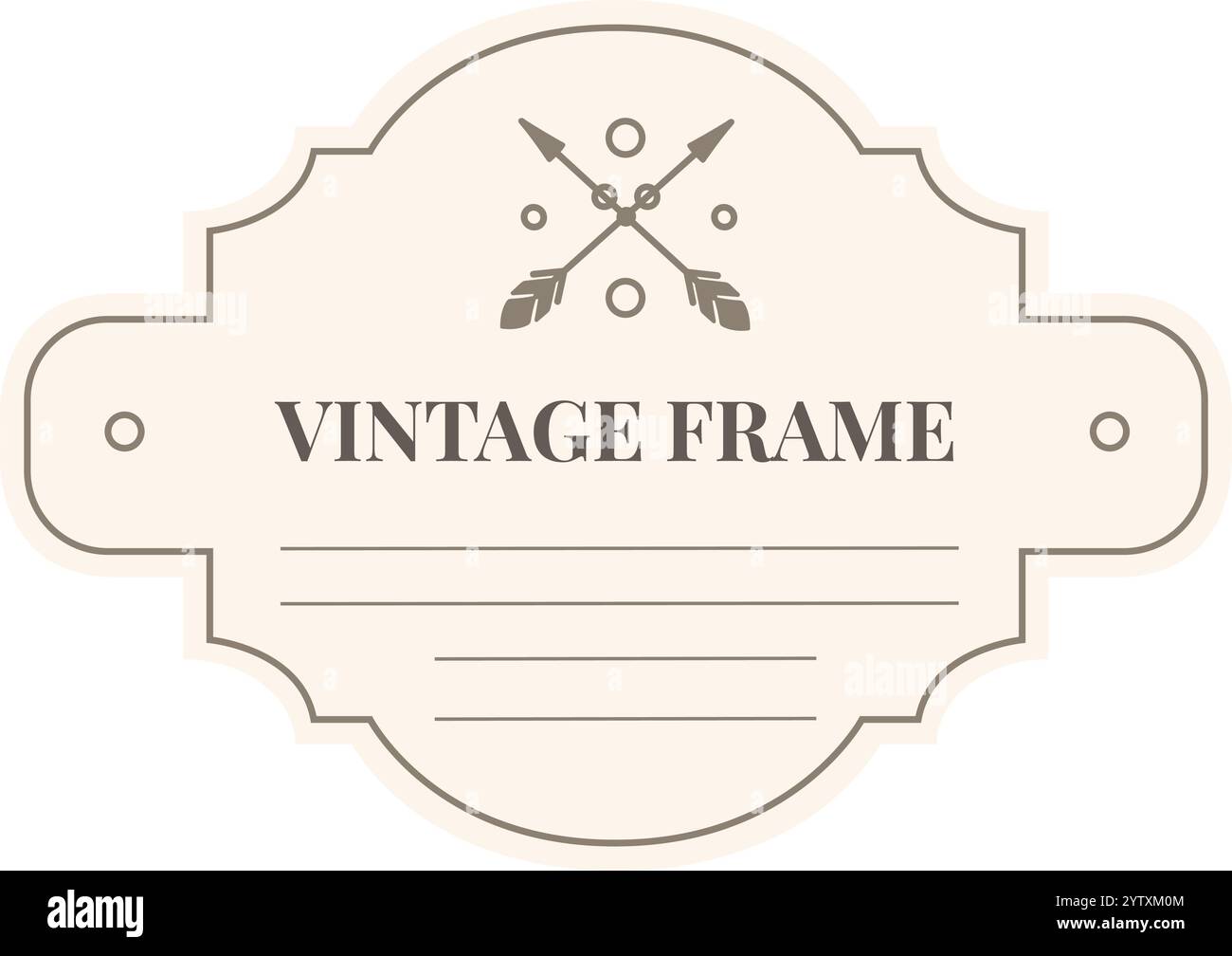 Cornice vintage con frecce incrociate e piume, per un tocco elegante e classico a vari progetti di design, dagli inviti ai loghi Illustrazione Vettoriale Cornice vintage con frecce incrociate e piume, per un tocco elegante e classico a vari progetti di design, dagli inviti ai loghi Illustrazione Vettoriale