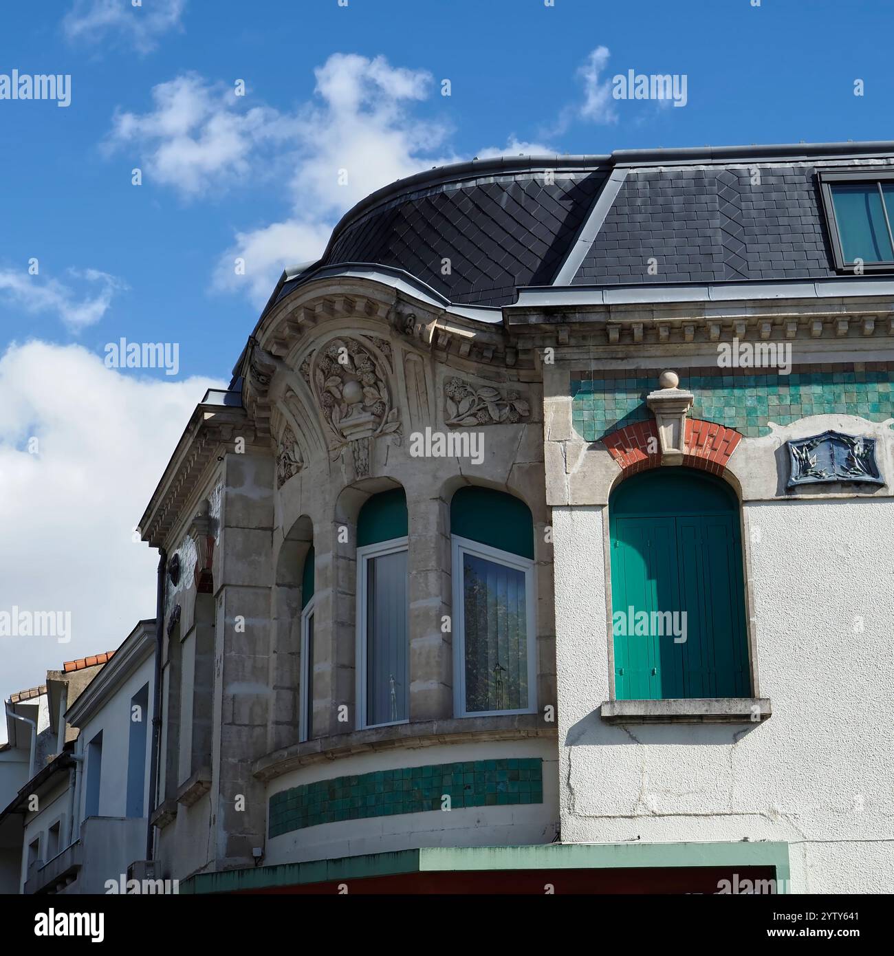 Architettura sopravvissuta prima della guerra, Royan, Côte de Beauté, Nouvelle-Aquitaine, Francia, Europa Foto Stock
