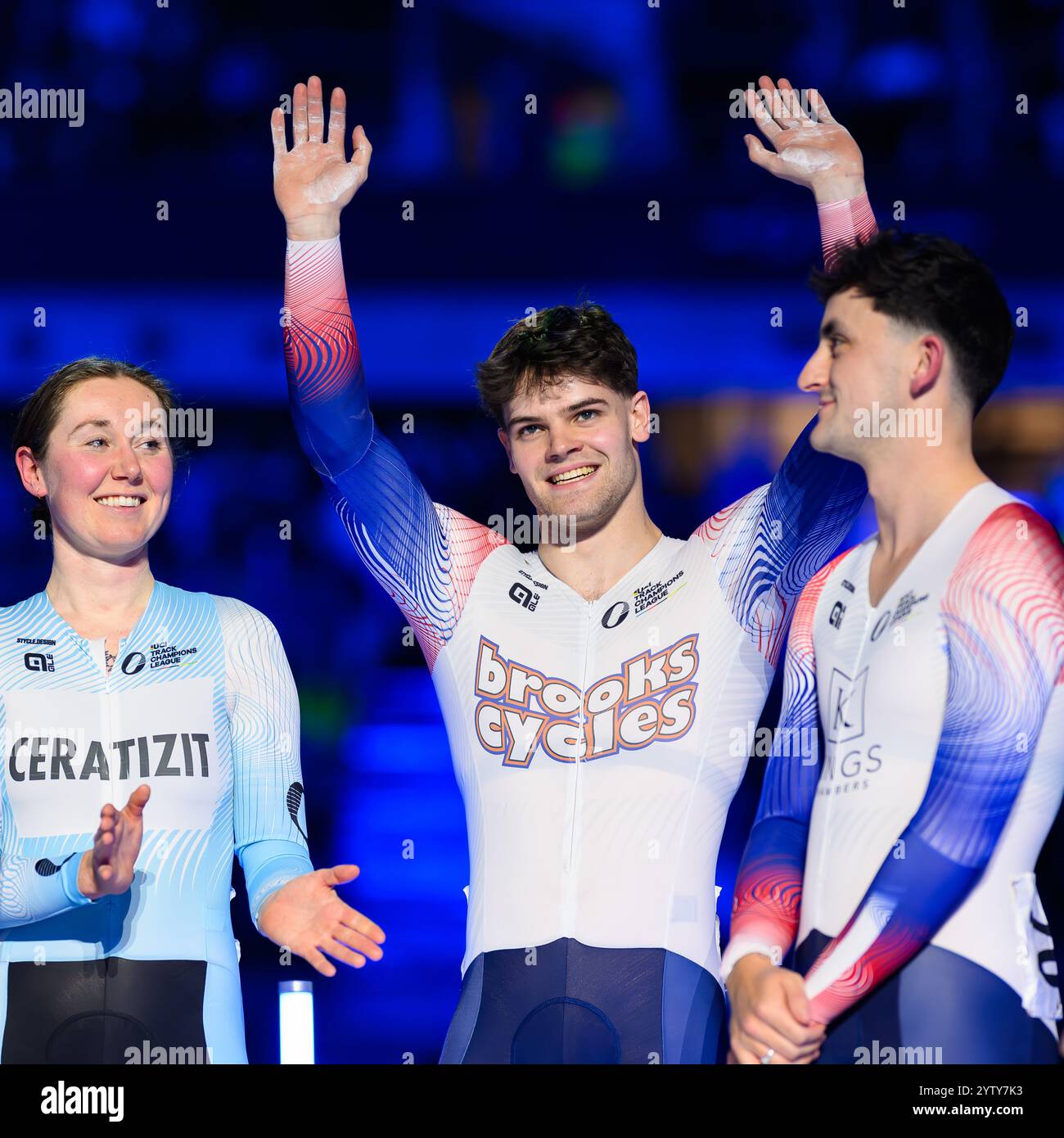 LONDRA, REGNO UNITO. 7 dicembre, 24. Harry Ledingham-Horn durante la UCI Track Champions League 2024 a Lee Valley VeloPark sabato 7 dicembre 2024 a LONDRA, REGNO UNITO. Crediti: Taka G Wu/Alamy Live News Foto Stock