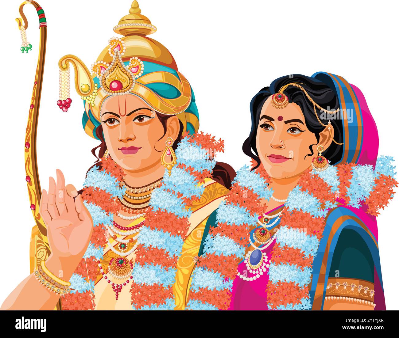 cerimonia di lord sri rama e sita kalyanam Illustrazione Vettoriale
