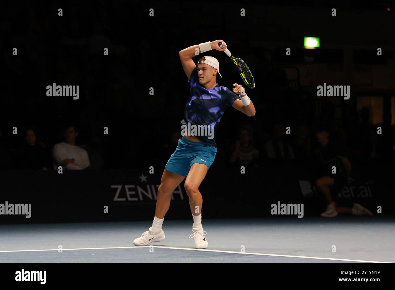 Londra, Regno Unito. 8 dicembre 2024. Londra, Inghilterra, 8 dicembre 2024: Holger Rune di Danimarca durante la Grand Final UTS 2024 alla Copperbox Arena di Londra, Inghilterra (Alexander Canillas/SPP) crediti: SPP Sport Press Photo. /Alamy Live News Foto Stock