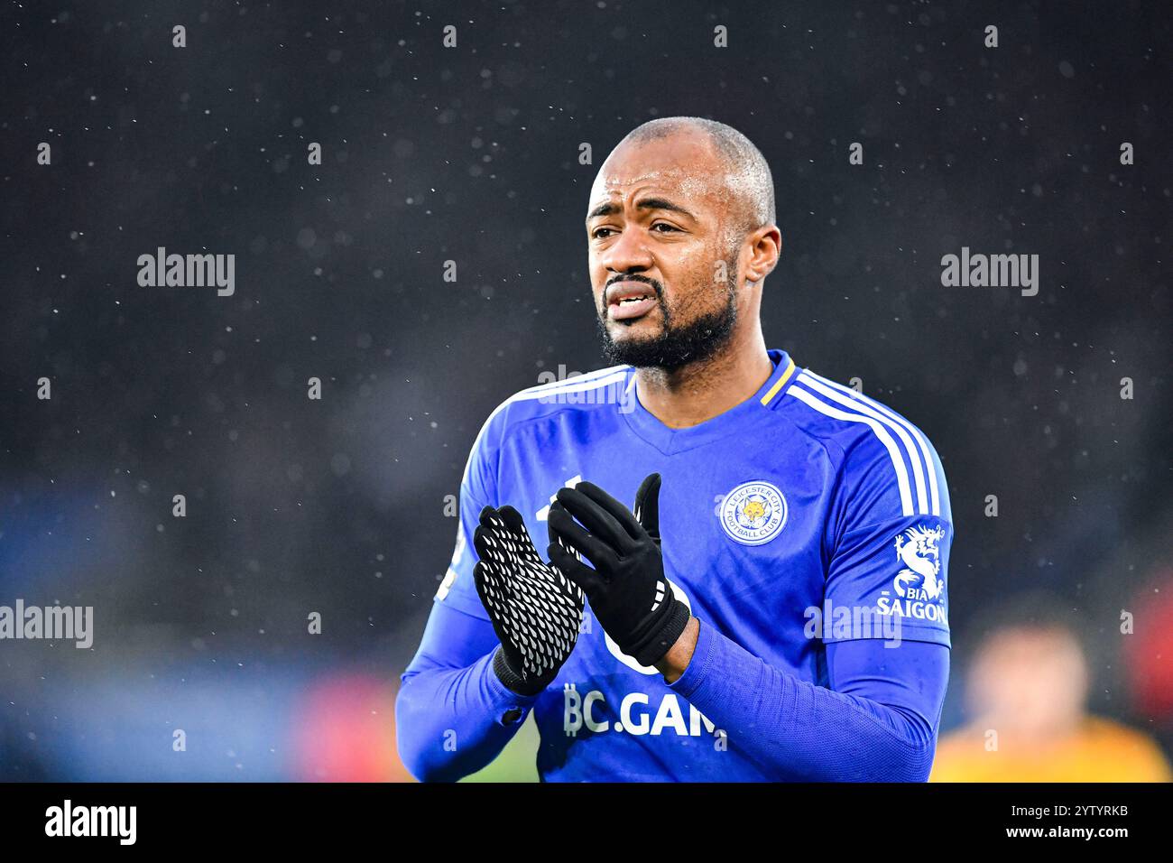 King Power Stadium, Leicester, Regno Unito. 8 dicembre 2024. Premier League Football, Leicester City contro Brighton e Hove Albion; Jordan Ayew di Leicester Credit: Action Plus Sports/Alamy Live News Foto Stock