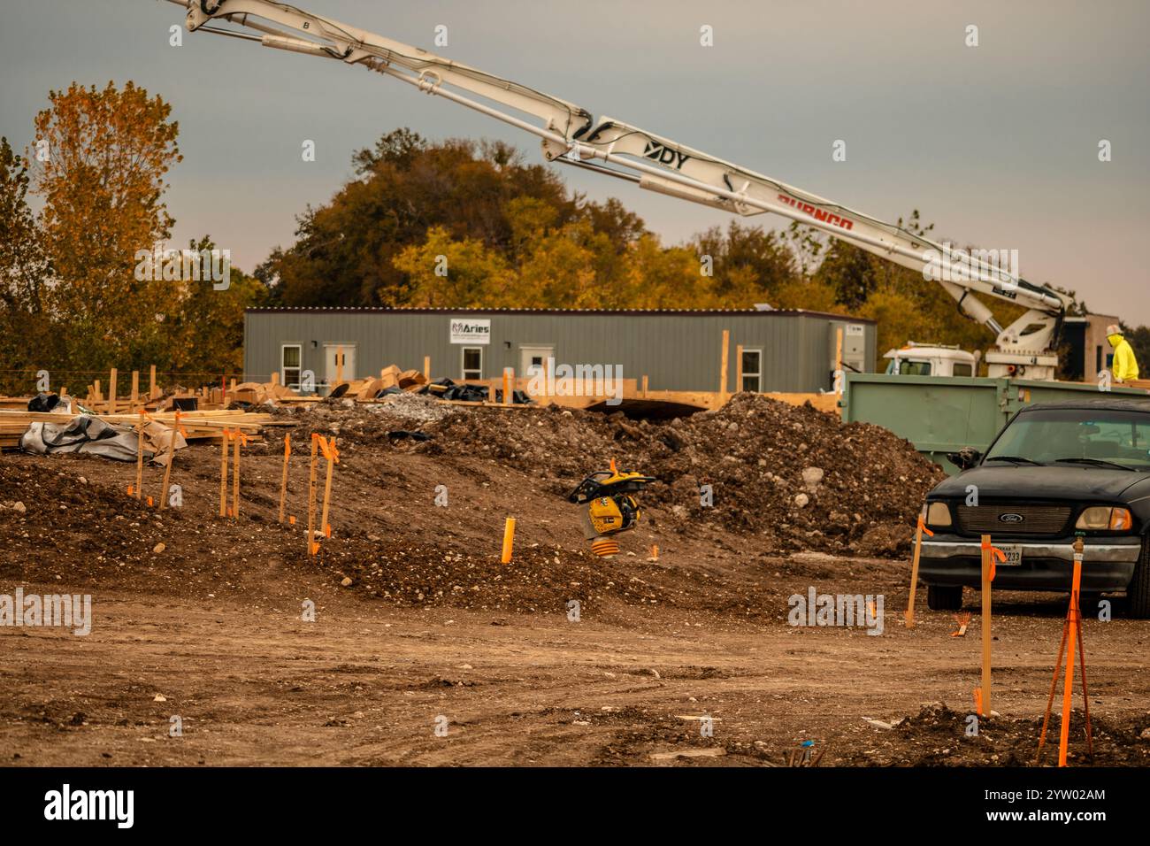 Preparazione del sito per l'edificio di un centro commerciale Foto Stock