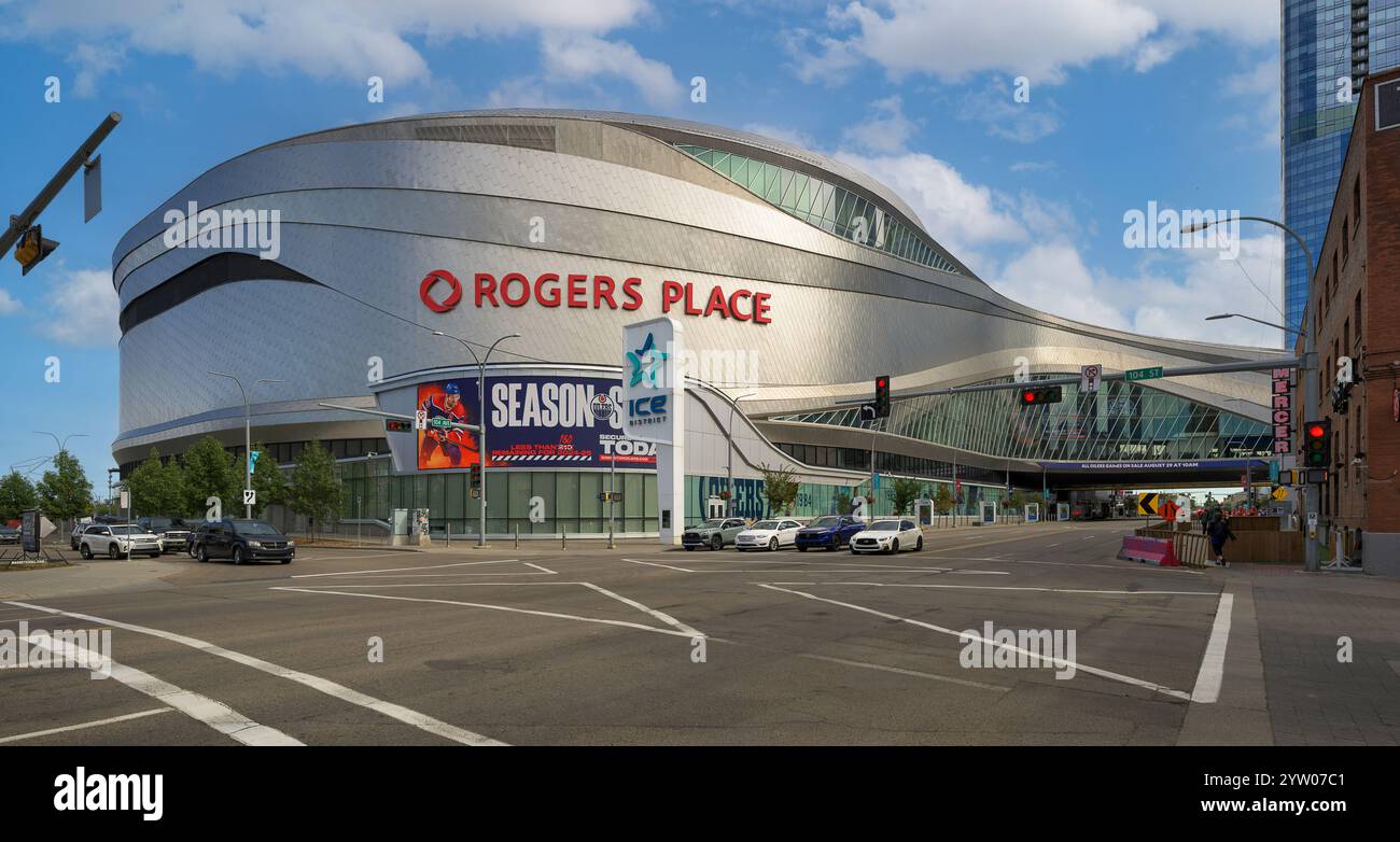 Rogers Place, sede degli Oilers, al 10220 104 di Ave NW nel centro di Edmonton, Alberta Foto Stock