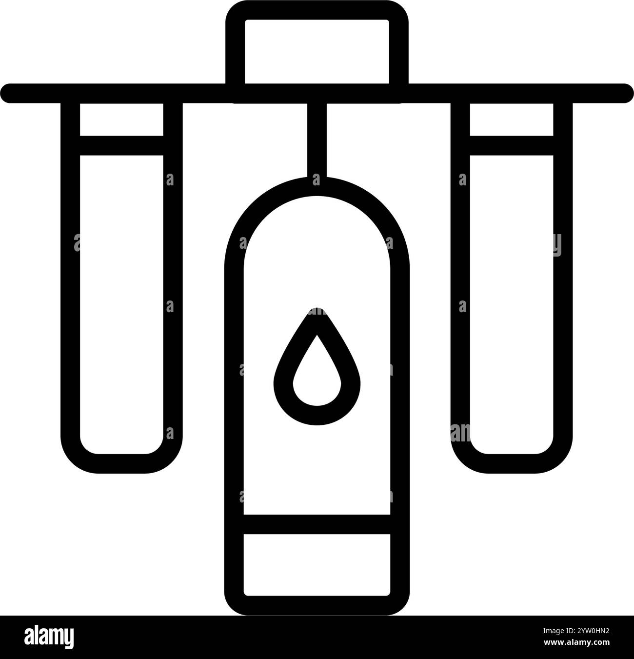 Icona della linea di trattamento dell'acqua. Processo di filtrazione. Osmosi e desalinizzazione. Acqua potabile. Illustrazioni del profilo vettoriale isolato. Simbolo personalizzabile. Illustrazione Vettoriale