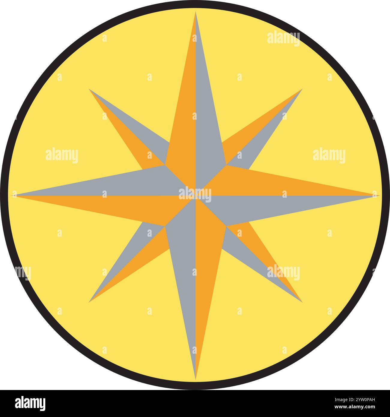 Compass Rose in cerchio su sfondo trasparente. Illustrazione Vettoriale
