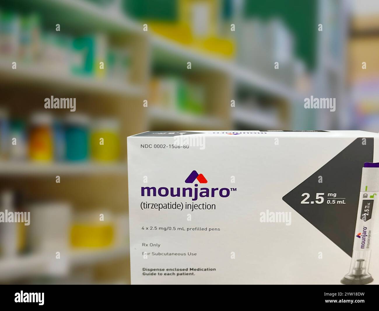 Tirzepatide, venduto con il marchio Mounjaro, è un farmaco antidiabetico utilizzato per il trattamento del diabete di tipo 2 per perdere peso e con Foto Stock