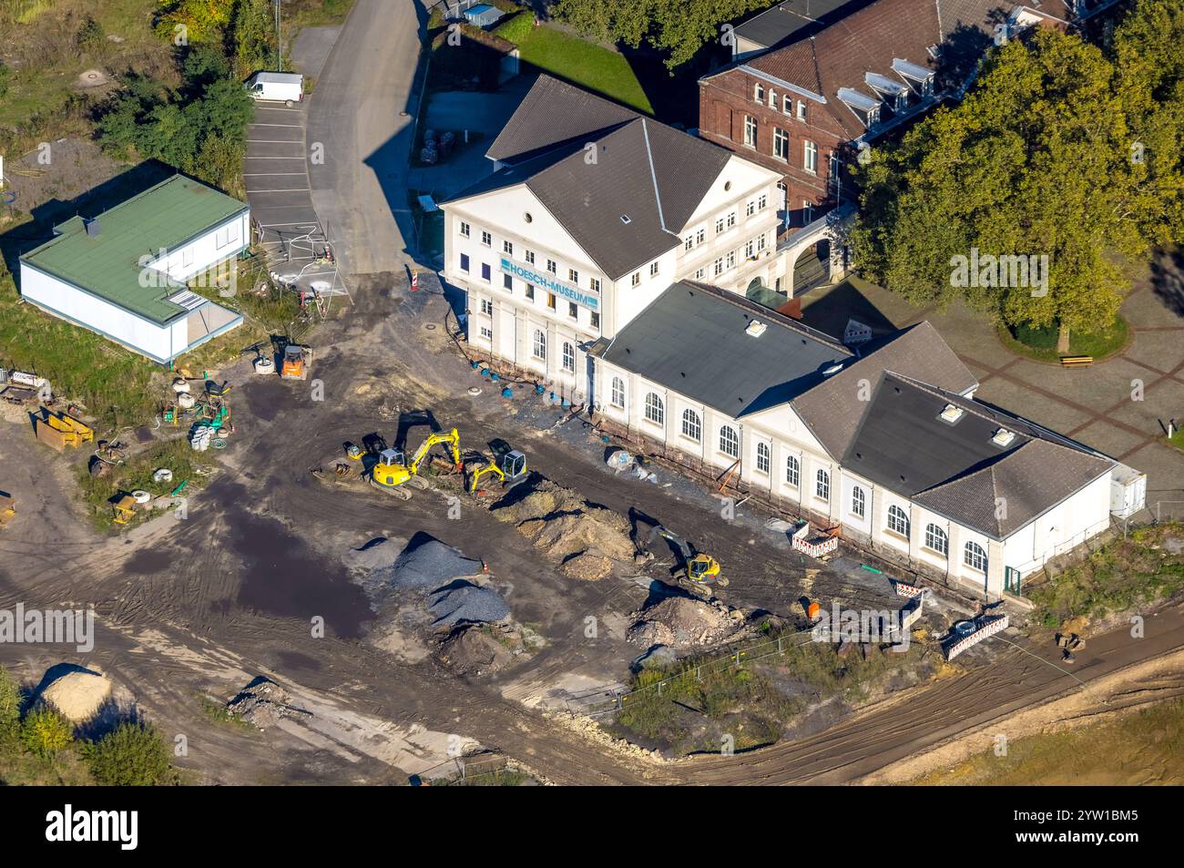 Vista aerea, museo Hoesch nella zona industriale di Westfalenhütte, cantiere, Borsigplatz, Dortmund, regione della Ruhr, Renania settentrionale-Vestfalia, Germa Foto Stock