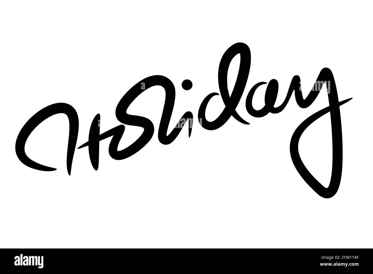 insegna scritta a mano per le vacanze, etichetta tipografica casual e divertente o illustrazione vettoriale per striscioni calligrafici Illustrazione Vettoriale