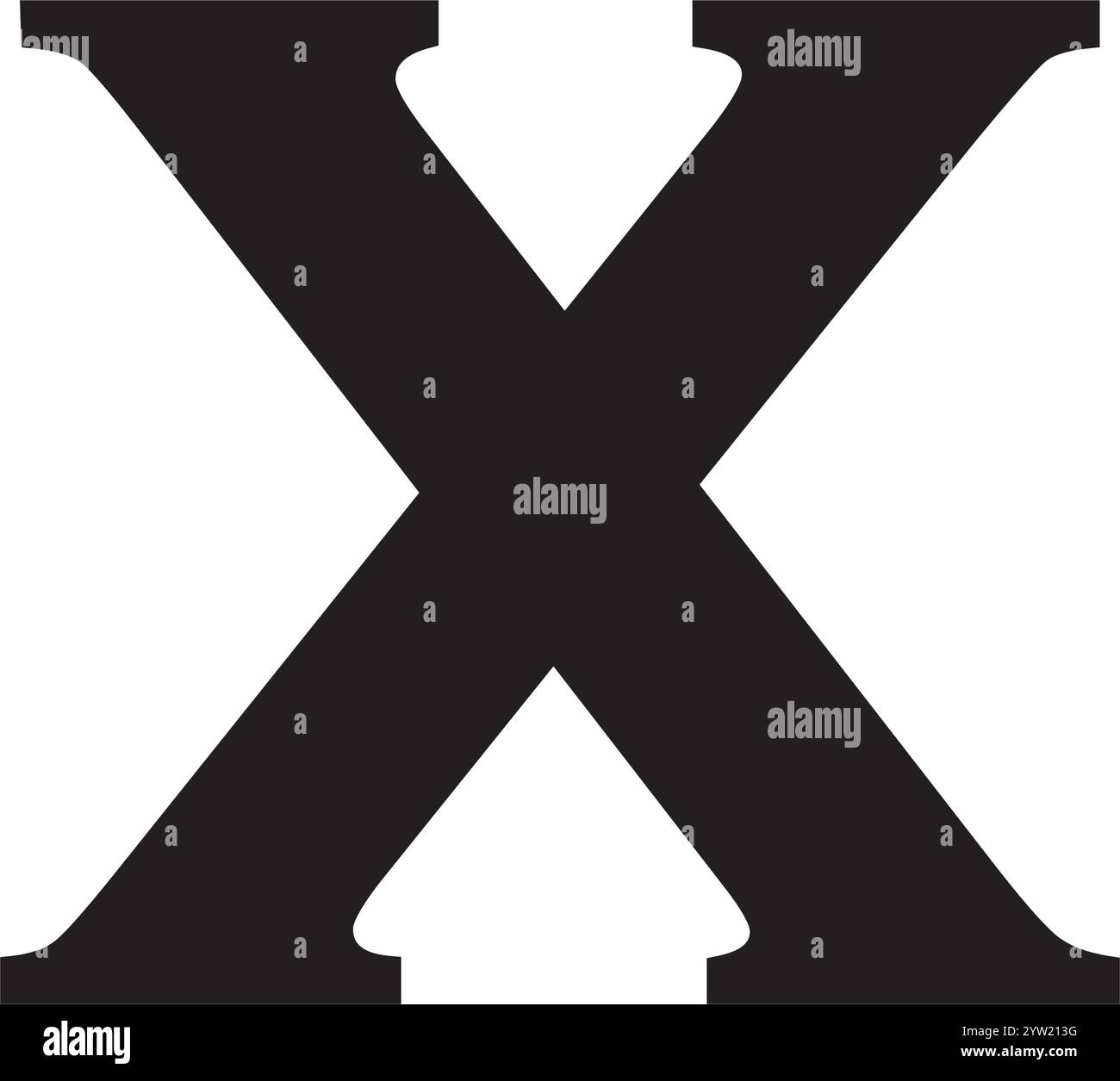 disegno del simbolo della lettera x vettoriale Illustrazione Vettoriale