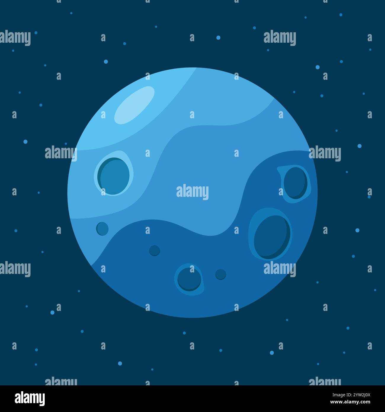Luna con stelle nel cielo scuro. Illustrazione vettoriale Illustrazione Vettoriale