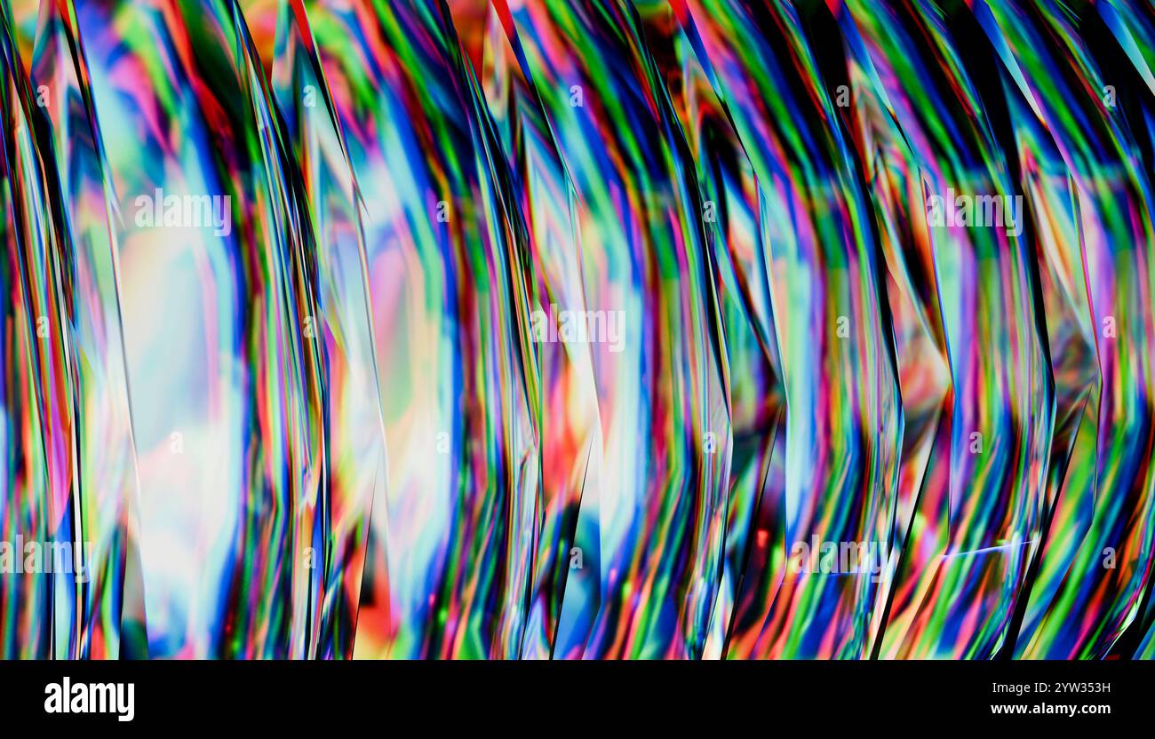 Striature colorate astratte creano un motivo vibrante e ondulato sull'immagine. Foto Stock