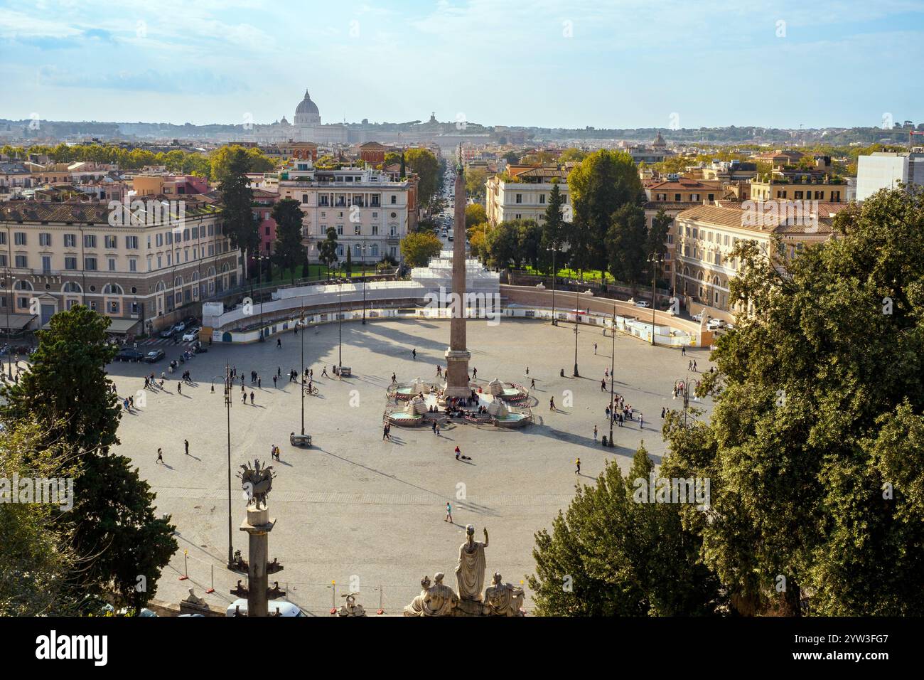 Vista di Piazza del popolo dal Pincio - Roma, Italia Foto Stock