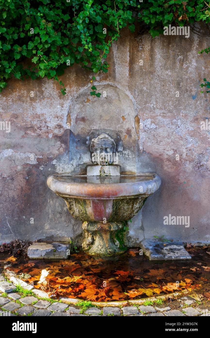 Fontana pubblica sul colle Gianicolo - Rione Trastevere, Roma, Italia Foto Stock